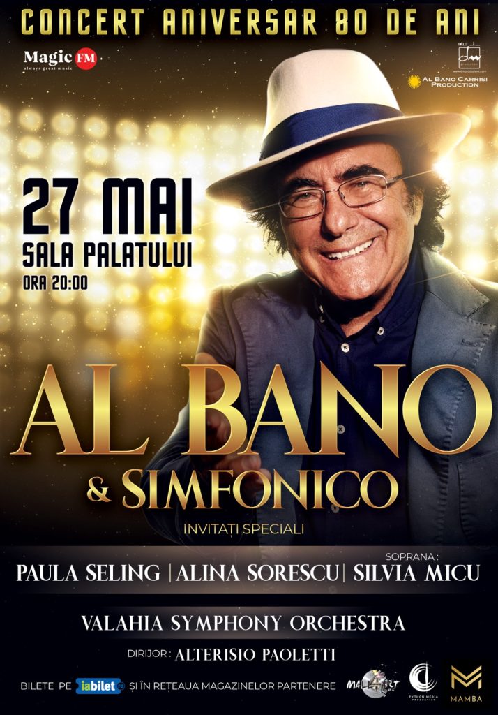 Al Bano aniversează împlinirea vârstei de 80 de ani în concert la Sala Palatului, București (27 mai)