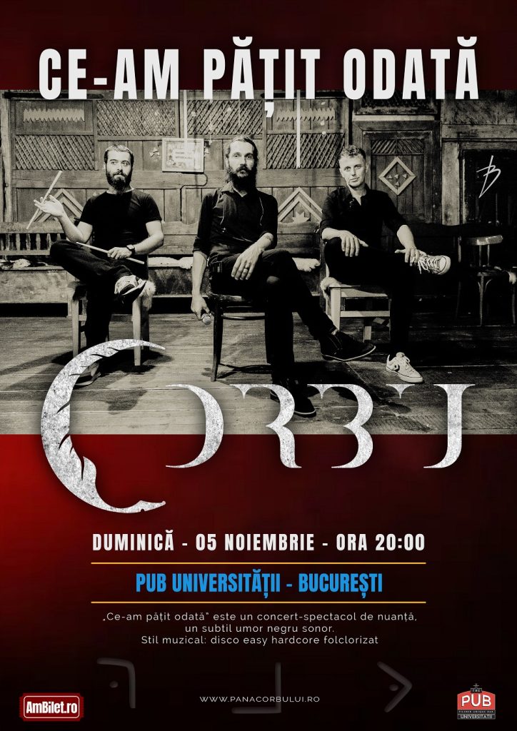 CORBU: concert-spectacol la The Pub Universității (5 noiembrie)