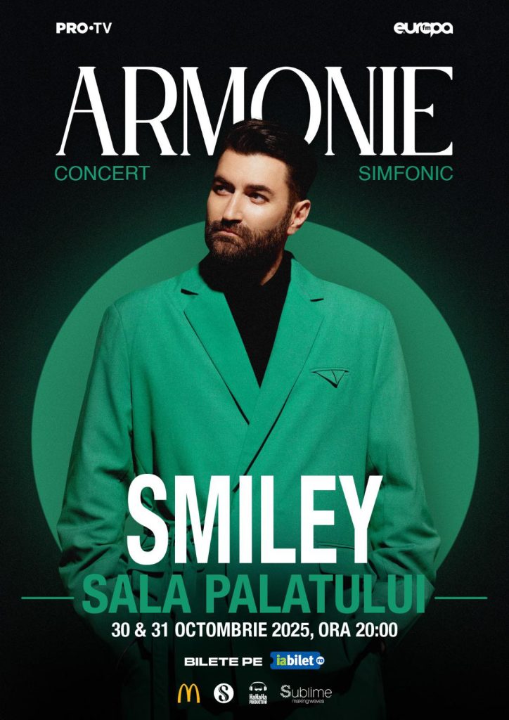 Smiley aduce Armonie, experiența hyperreal de pop-simfonic cu sunet imersiv de ultimă generație, pe 30 si 31 octombrie la Sala Palatului
