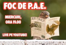 Foc de P.A.E. cu Andrei Partoș – ediția 927. Cuvintele cheie ale zilei: scandal, circ, misoginism, pompă (18.03.2026) Foc de P.A.E. cu Andrei Partoș - ediția 927. Cuvintele cheie ale zilei: scandal, circ, misoginism, pompă (18.03.2026)
