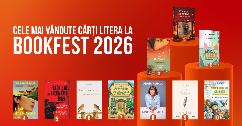 Editura Litera: Topul celor mai vândute cărți de la Bookfest 2026. Igor Bergler, Alex Donovici, Alec Blenche și Cătălin Ranco Pițu printre cei mai căutați autori ai acestei ediții